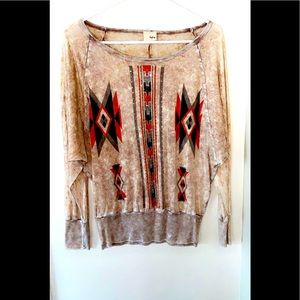 Western print top